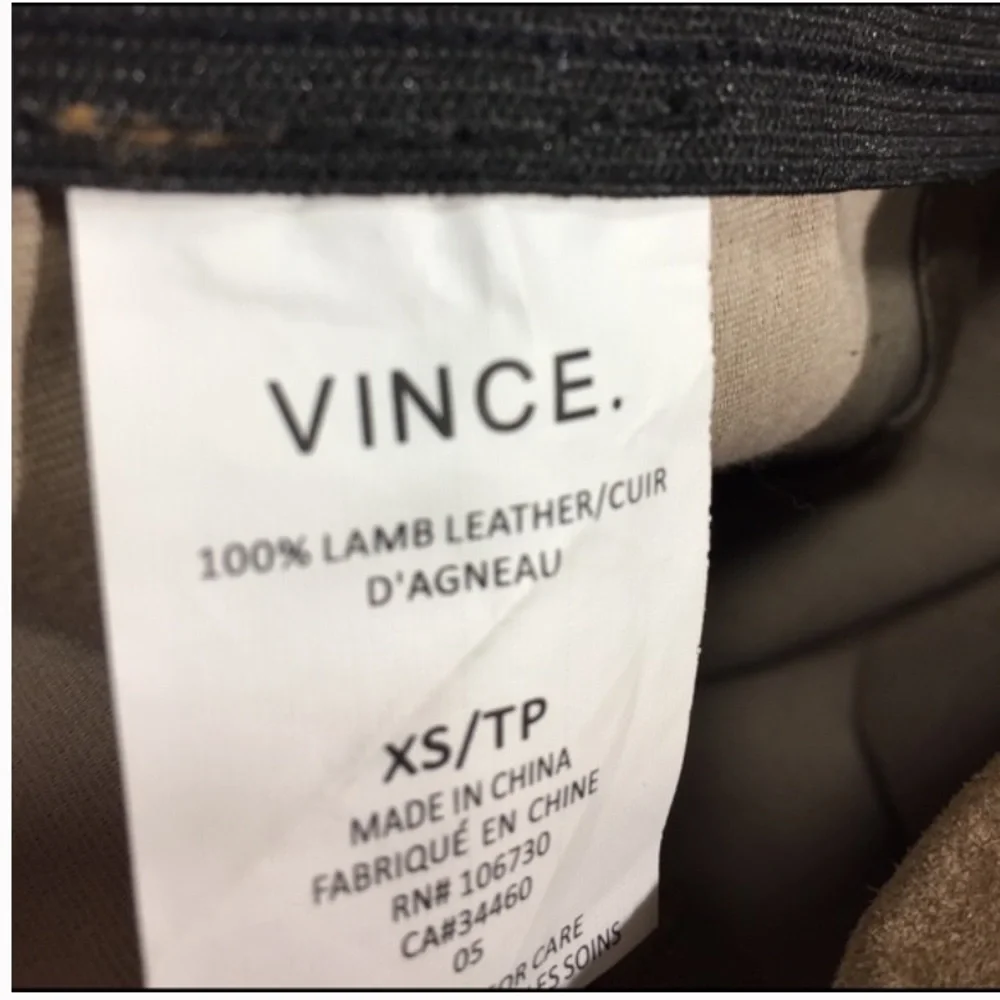 Vince 100% Lambskin Zip Leggings - Picture 6 of 8